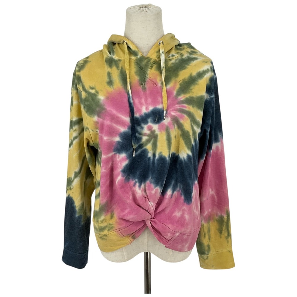 C&C California Tie Dye Twist Front Hoodie Sweatshirt Women's Medium
